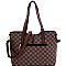 2-Way Turn-Lock Accent Monogram Tote Wallet SET