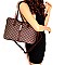 2-Way Turn-Lock Accent Monogram Tote Wallet SET