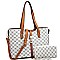 2-Way Turn-Lock Accent Monogram Tote Wallet SET