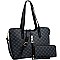 2-Way Turn-Lock Accent Monogram Tote Wallet SET