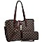 2-Way Turn-Lock Accent Monogram Tote Wallet SET