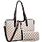 2-Way Turn-Lock Accent Monogram Tote Wallet SET