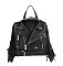 Moto Jacket Design Fringed Backpack