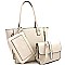 3 in 1 Zipper Accent Tote Cross Body Value SET