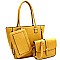 3 in 1 Zipper Accent Tote Cross Body Value SET