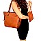 3 in 1 Zipper Accent Tote Cross Body Value SET