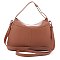 Chain Accent Top Handle Crossbody Hobo Bag