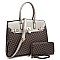 2-in-1 Monogram Padlock Colorblock Satchel