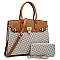 2-in-1 Monogram Padlock Colorblock Satchel