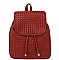 STYLISH WOVEN LEATHER CROSSED DRAWSTRING BACKPACK