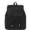 STYLISH WOVEN LEATHER CROSSED DRAWSTRING BACKPACK