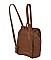 STYLISH WOVEN LEATHER CROSSED DRAWSTRING BACKPACK