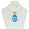 Large Crystal Teardrop Necklace MEZN1005