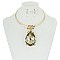 Large Crystal Teardrop Necklace MEZN1005