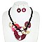 CIRCLE ACETATE ADJUSTABLE NECKLACE Earrings Set