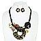 CIRCLE ACETATE ADJUSTABLE NECKLACE Earrings Set