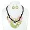 CIRCLE ACETATE ADJUSTABLE NECKLACE Earrings Set