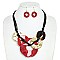 CIRCLE ACETATE ADJUSTABLE NECKLACE Earrings Set