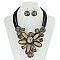 Spiral Flower Statement Necklace Set MEZN1520