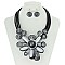Spiral Flower Statement Necklace Set MEZN1520