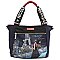 3 IN 1 CROC-OSTRICH SCARFED SATCHEL SET