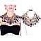 CHUNKY RINGS AND STONES FASHION NECKLACE SET