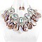 CHUNKY RINGS AND STONES FASHION NECKLACE SET