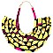 AFRICAN PRINT FABRIC BIB STATEMENT NECKLACE