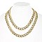 DOUBLE PAVE LINKED CUBAN CHAIN NECKLACE W STONES