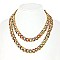DOUBLE PAVE LINKED CUBAN CHAIN NECKLACE W STONES