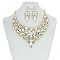 Vine Floral Style Bib RHINESTONE NECKLACE With Matching Earrings MEZ8422