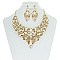 Vine Floral Style Bib RHINESTONE NECKLACE With Matching Earrings MEZ8422