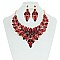 Vine Floral Style Bib RHINESTONE NECKLACE With Matching Earrings MEZ8422