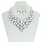 Vine Floral Style Bib RHINESTONE NECKLACE With Matching Earrings MEZ8422