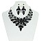 Vine Floral Style Bib RHINESTONE NECKLACE With Matching Earrings MEZ8422