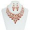 Vine Floral Style Bib RHINESTONE NECKLACE With Matching Earrings MEZ8422