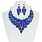 Vine Floral Style Bib RHINESTONE NECKLACE With Matching Earrings MEZ8422