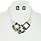 TRENDY MABLE PATTERN METAL STATEMENT NECKLACE AND EARRINGS SET