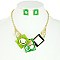 TRENDY MABLE PATTERN METAL STATEMENT NECKLACE AND EARRINGS SET