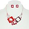 TRENDY MABLE PATTERN METAL STATEMENT NECKLACE AND EARRINGS SET
