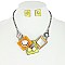 TRENDY MABLE PATTERN METAL STATEMENT NECKLACE AND EARRINGS SET