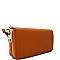 Fashionable Saffiano Double Zip-Around Wristlet Wallet MH-OCKW0095
