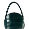 Scallop Croco Print 2-Way Medium Satchel