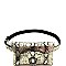 METALLIC SNAKE PRINT FANNY PACK WITH GOLD BELT