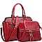2 in 1 Lizard Pattern Tassel Satchel Cross Body SET