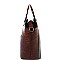 WOODEN HANDLE COLOR BLOCK CROCODILE SATCHEL WALLET SET