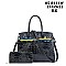 Stylish 2 In 1 Alligator Croc Satchel Wallet Set
