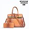 Stylish 2 In 1 Alligator Croc Satchel Wallet Set