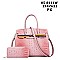 Stylish 2 In 1 Alligator Croc Satchel Wallet Set