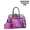 Stylish 2 In 1 Alligator Croc Satchel Wallet Set